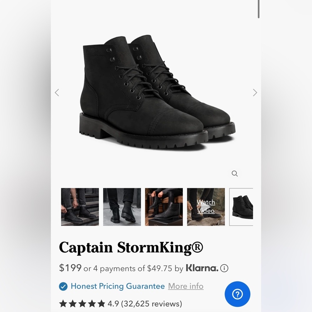 Thursday Captain Matte Black Boot